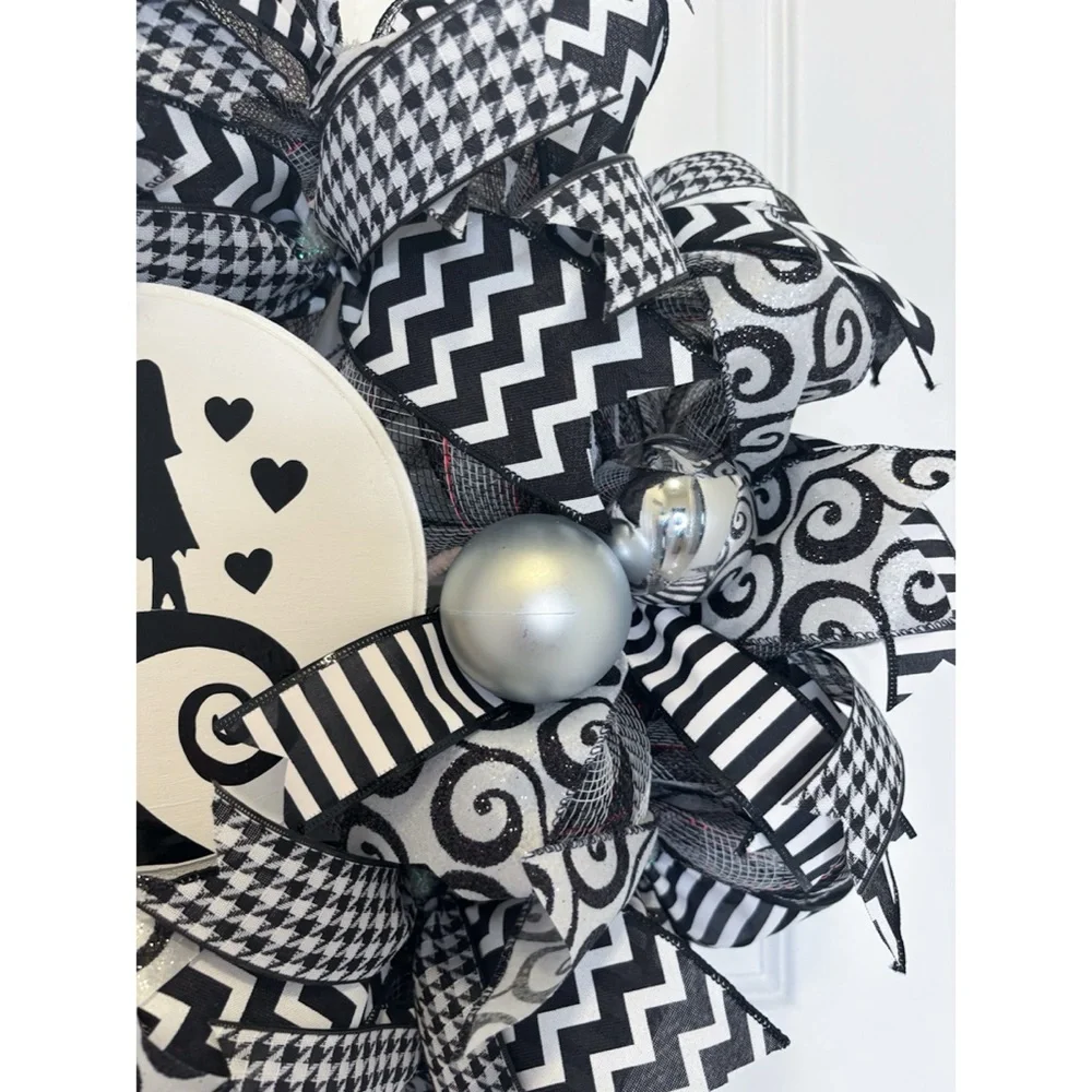 Jack Skellington The Nightmare Before Christmas Wreath Halloween Decor Sally